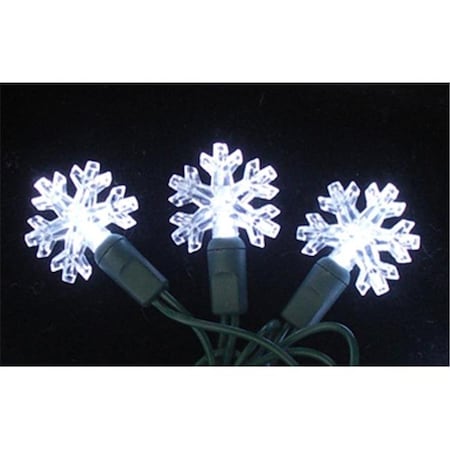 Forever Bright Kellogg Plastics 52413 1.25 in. Holiday & Christmas Indoor & Outdoor LED- Pure White - Snowflake 52413